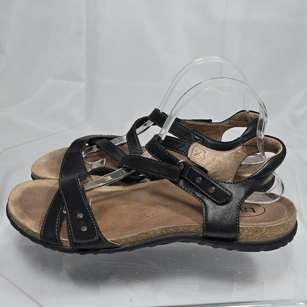 Taos Grand Z Orthoic Strappy Black Leather Sandals Size 11